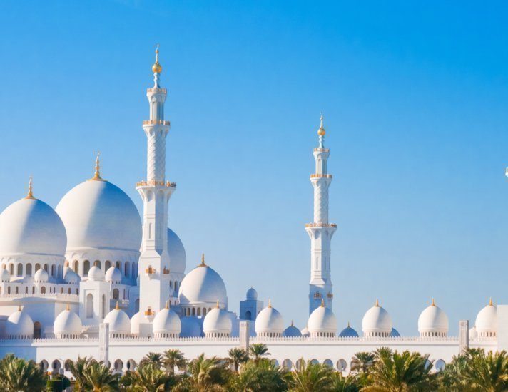 Sheikh Zayed Grand Mosque from distance.