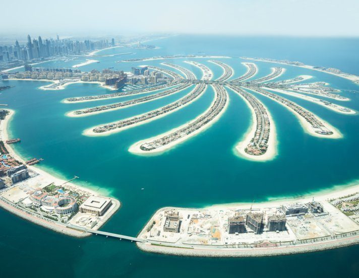 Aerial View Of Palm Island In Dubai