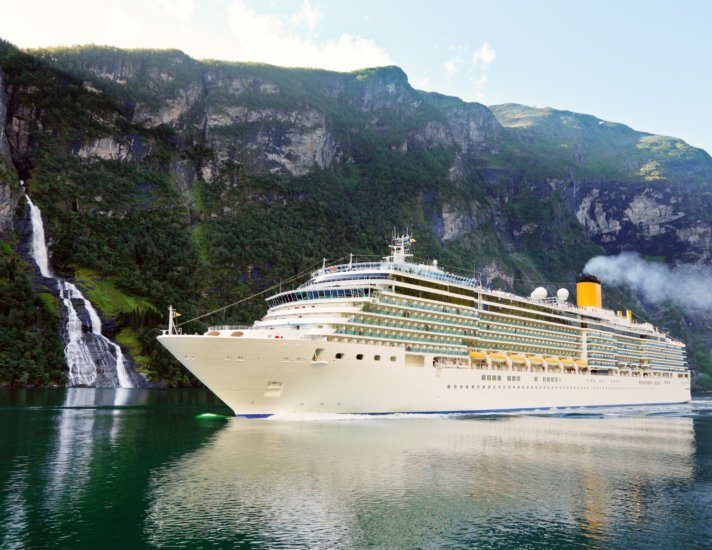 Cruise ship in fiord